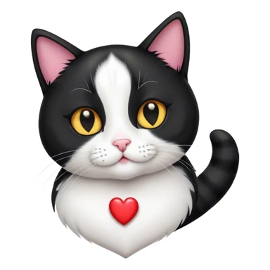 Tuxedo cat with heart eyes sticker