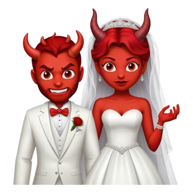devil face male bride sticker