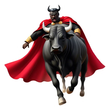 ​Cinematic Realistic black charging bull, against a matador depicted in a flowing red cape, captured in the dramatic moment of confronting a charging bull in a traditional bullring, rendered with dynamic motion and dramatic lighting that encapsulates the intensity and artistry of the spectacle, sticker