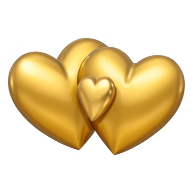 Two yellow gold hearts interlinked, metallic finish sticker