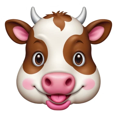 A smirking cow sticker