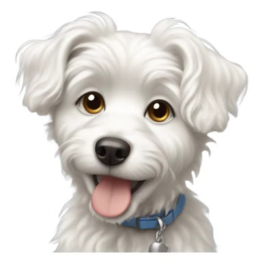 Little white dog with curly hair and big puppy eyes sticker