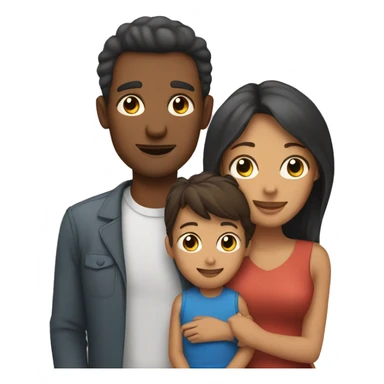 mom and dad and son and daughter sticker