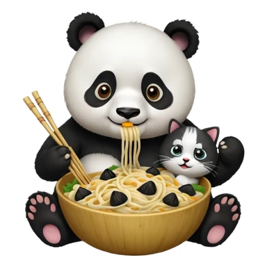 pandas noodles cats sticker