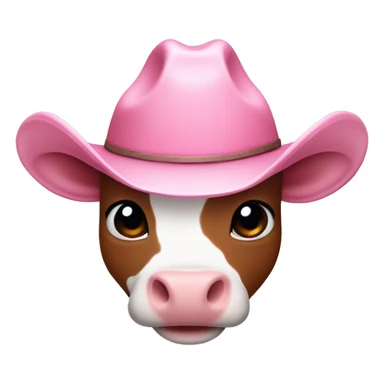 A baby pink heart with a cow boy hat on top sticker