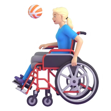 woman in wheelchair playing football sticker