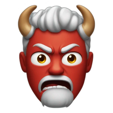 guy with horns shorts very angry and red skin sticker