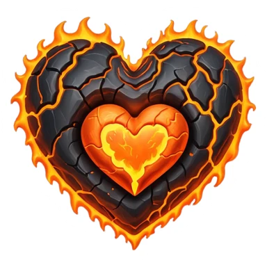 Molten lava magma heart sticker