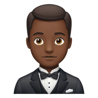 Butler, Front Pose, no body only face, showcasing something on the right sticker