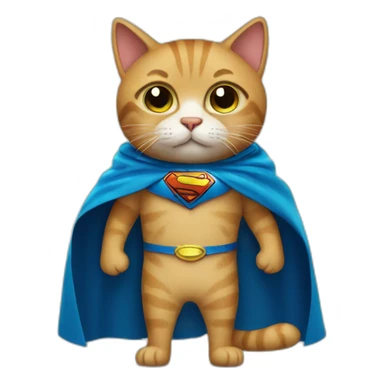 cat wearing a superhero cape sticker