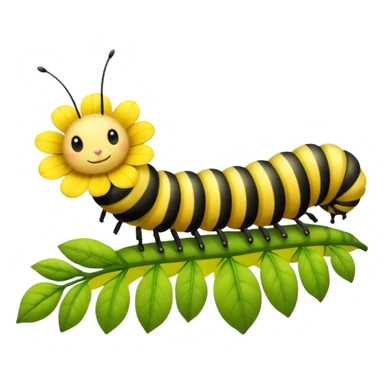 
caterpillar on flower sticker
