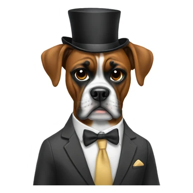 Boxer dog in a suit sticker