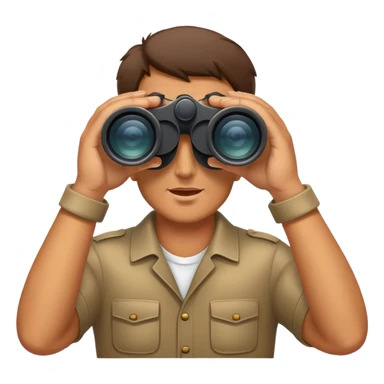 Man looking throug binoculars sticker
