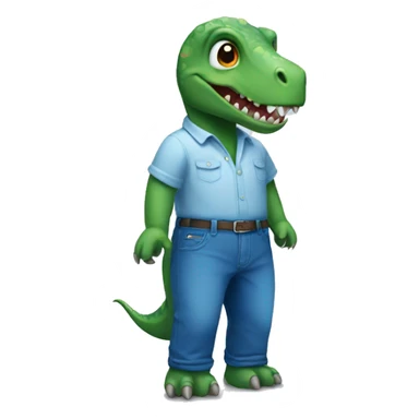 Dinosaur wearing blue pants sticker