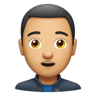 Kyrgyz man have a surprised sticker