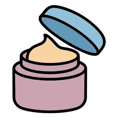 empty cosmetic cream jar, open lid, elegant, soft colors sticker