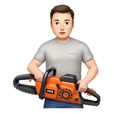 Musk photorealistic picks up the chainsaw sticker
