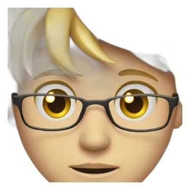 Blondie Boy wearing glasses and blink eye sticker