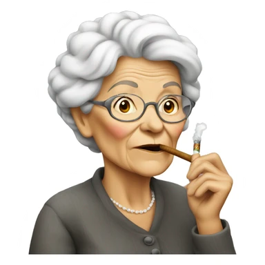 Old lady smoking  sticker