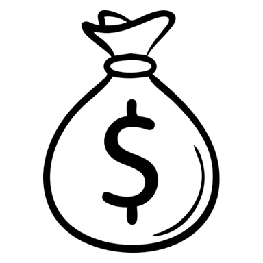 money bag with dollar sign sticker