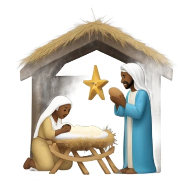 Nativity scene sticker