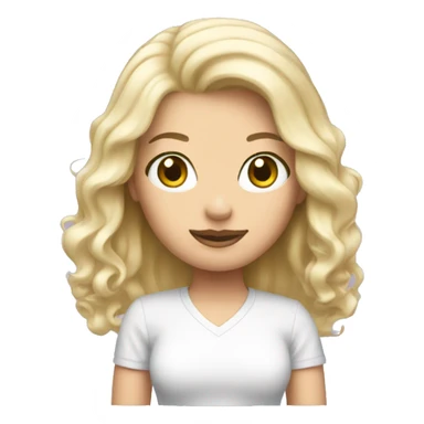 Woman blonde with hello kitty  sticker