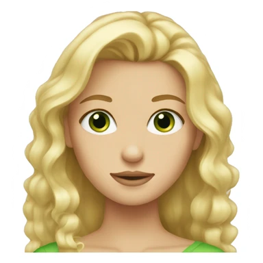 blonde haired girl with green eyes sticker
