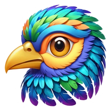 cool bird with style and eyes sticker
