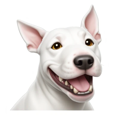 White happy bull terrier  sticker
