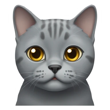 Grey British shorthair smiling sticker