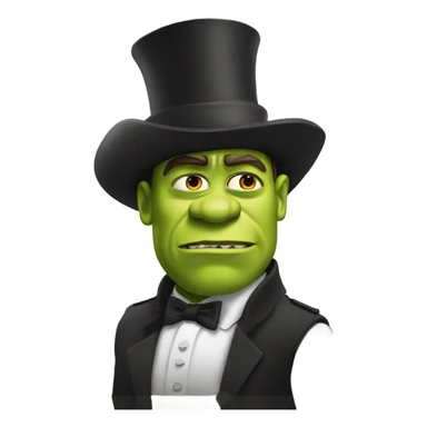 Shrek with a top hat rambo sticker