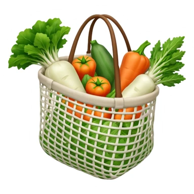 Net back with white nets that is used for shopping and putting vegetables in it sticker