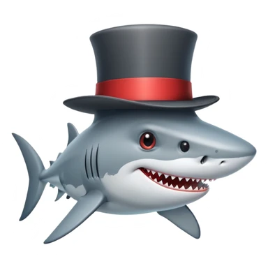 shark with tophat sticker