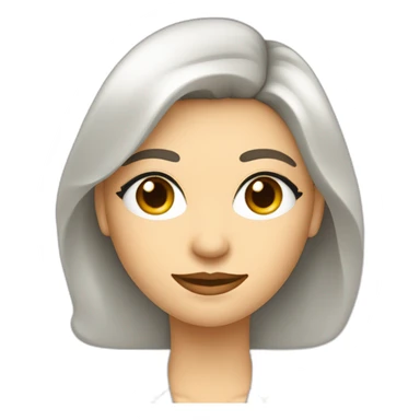 Femme coupe carré blanche yeux noisette visage mi rond mi triangulaire air attendrissant sticker