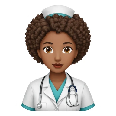 Mulher negra enfermeira de cabelo crespo 4c sticker
