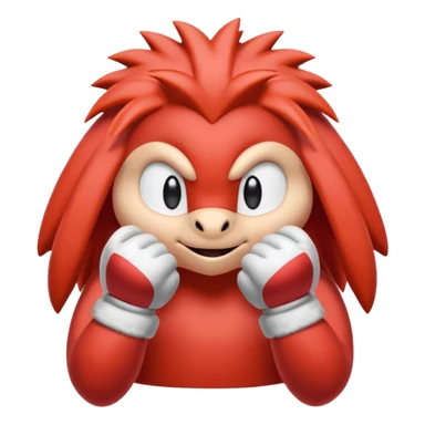 Sonic the hedgehogs friend knuckles a red animal with peach arms and white gloves sticker