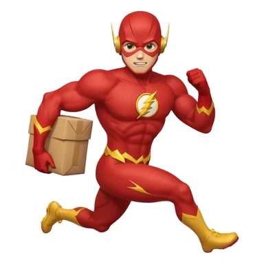 The flash running with package sticker