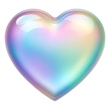 Sparkly glossy Pastel iridescent glass crystal glass heart sticker