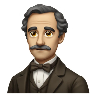 19th century brunette European writer with a bow tie sticker