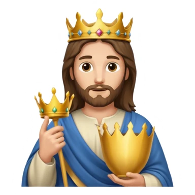 Jesus Christ holding a crown in hand sticker