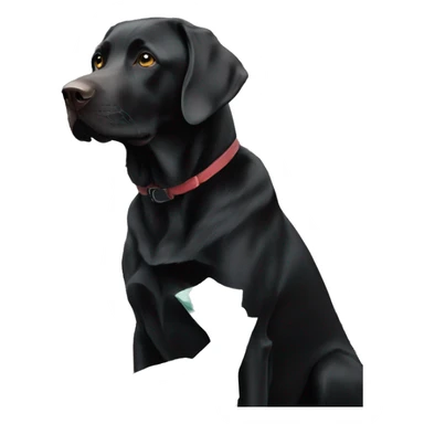 Black lab standing on garbage  sticker