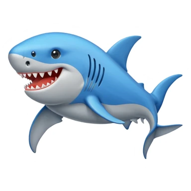 Un tiburón con tenis azules  sticker