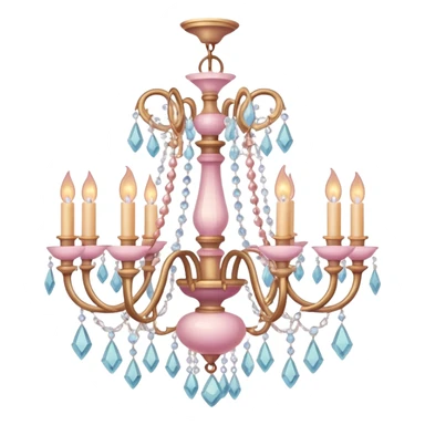  pastel warm-colored romantic chandelier sticker