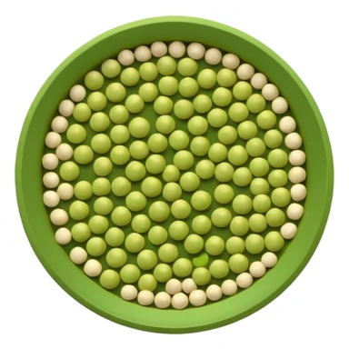 dried split peas, loose scatter, soft matte surface, muted green to yellow-green, smooth, round-edged, slightly flattened, clean natural break, no extras, apple emoji style, soft lighting, transparent background, emoji scale sticker