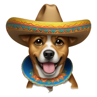 dog wearing a sombrero sticker