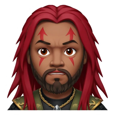 Max Cavalera (b.1969) with dark red long hair with black highlights sticker