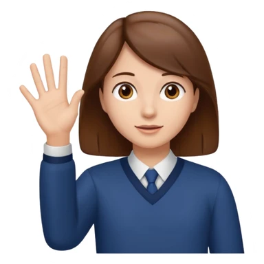 student raising hand to ask a question sticker