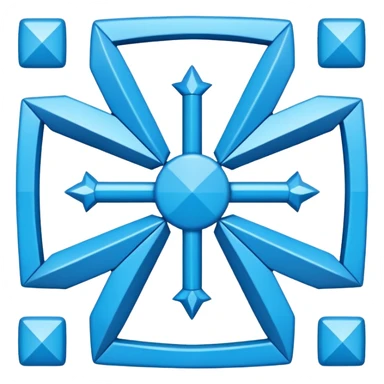 simplified iconic Chakana Andean cross blue color sticker