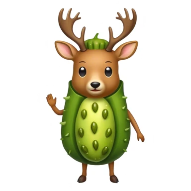 Deer wearing a pickle costume  sticker