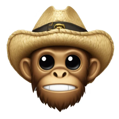 monkey straw hat pirate sticker